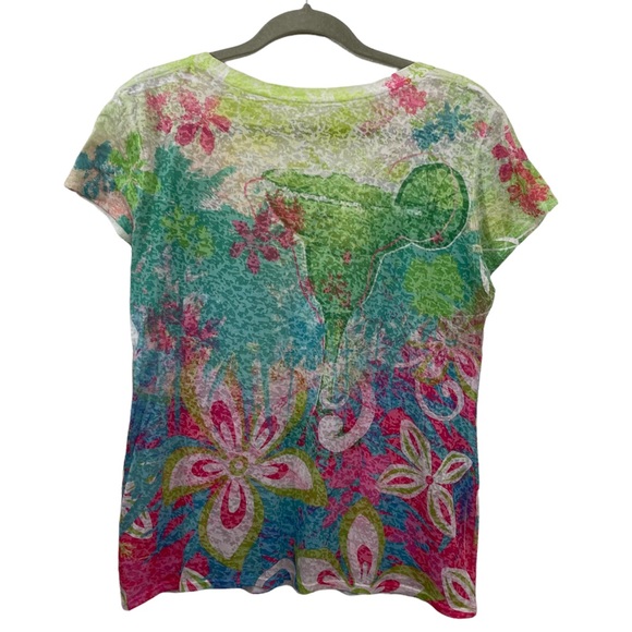 Artisans Apparel Tropical Burnout Tee Shirt Womens Size Medium - Picture 2 of 6